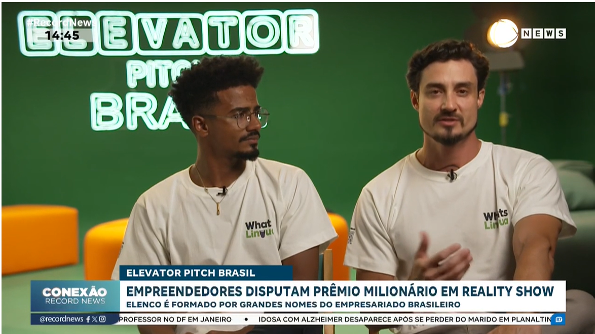 Fundadores da WhatsLingua disputam prêmio milionário em reality show da Record News